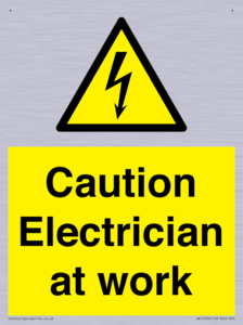 Caution Electrician at work